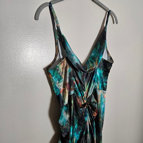 Pretty Little Thing Sexy Satin Strappy Midi Dress Sz 8 - Picture 10 of 14